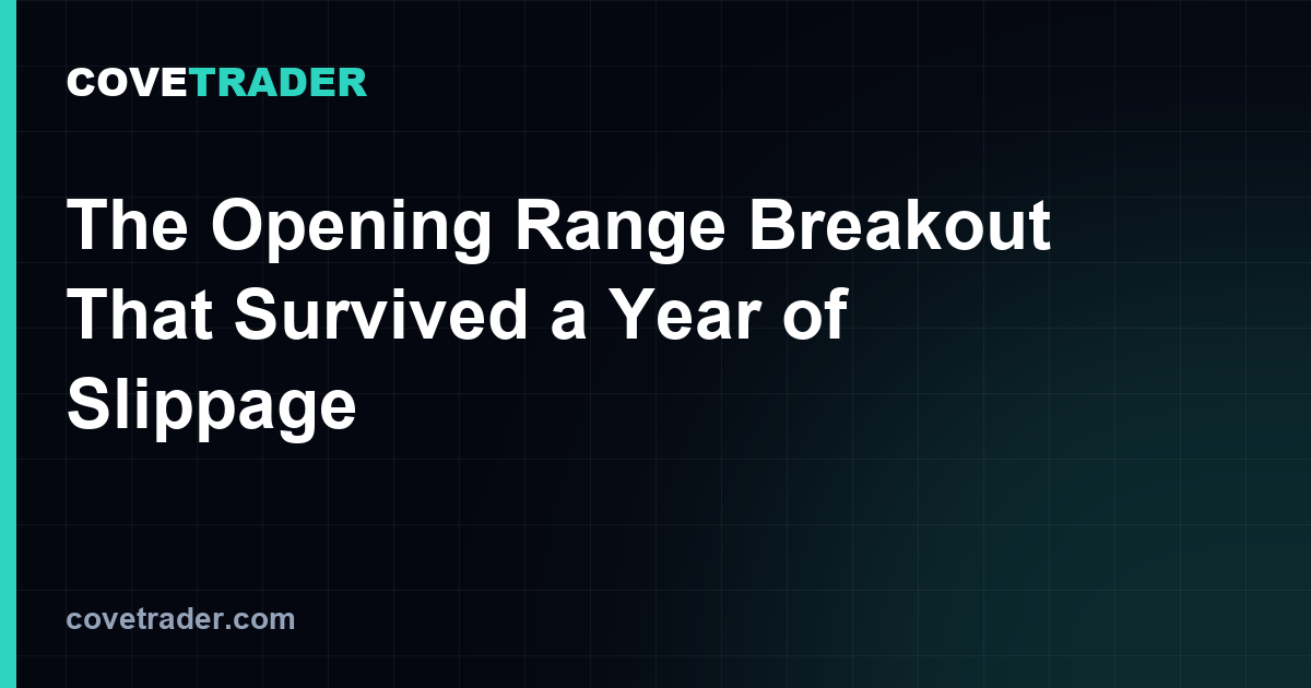 The Opening Range Breakout That Survived a Year of Slippage
