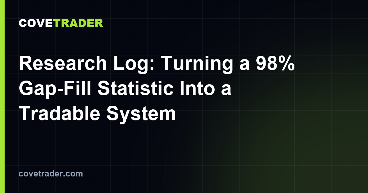 Research Log: Turning a 98% Gap-Fill Statistic Into a Tradable System